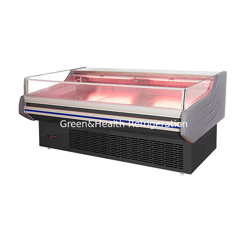 Tấm đông hiển thị thịt bằng thép không gỉ với đèn LED và tháo đông tự động cho sử dụng thương mại
