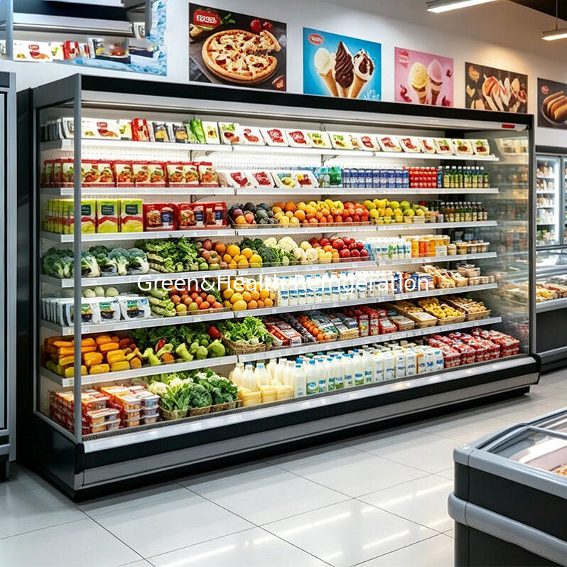 Supermarket Multideck Refrigerator Open Merchandiser Display Chiller For Vegetable Fruit