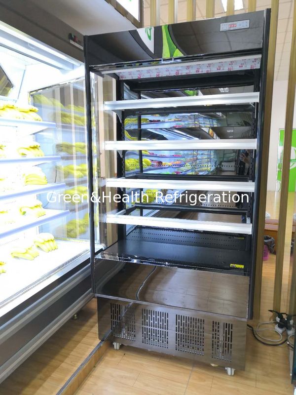 Tủ lạnh trưng bày đa tầng mở 1.25m công suất 780W cho cửa hàng đồ uống, thực phẩm, quán cà phê