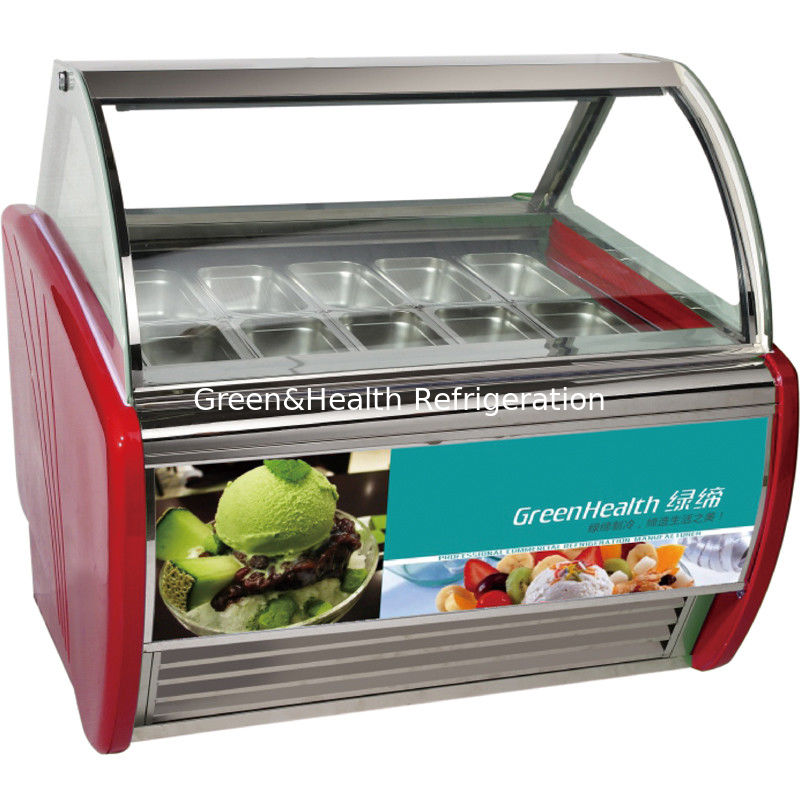 10/12/14/16/18 Thùng đông lạnh Gelato Blue Hard Ice Cream Display Freezer