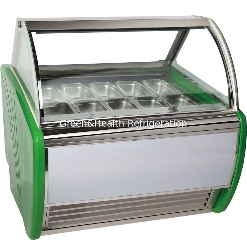 10/12/14/16/18 Thùng đông lạnh Gelato Blue Hard Ice Cream Display Freezer