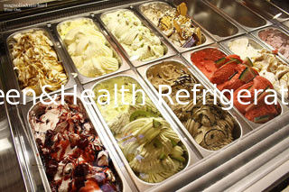10/12/14/16/18 Thùng đông lạnh Gelato Blue Hard Ice Cream Display Freezer