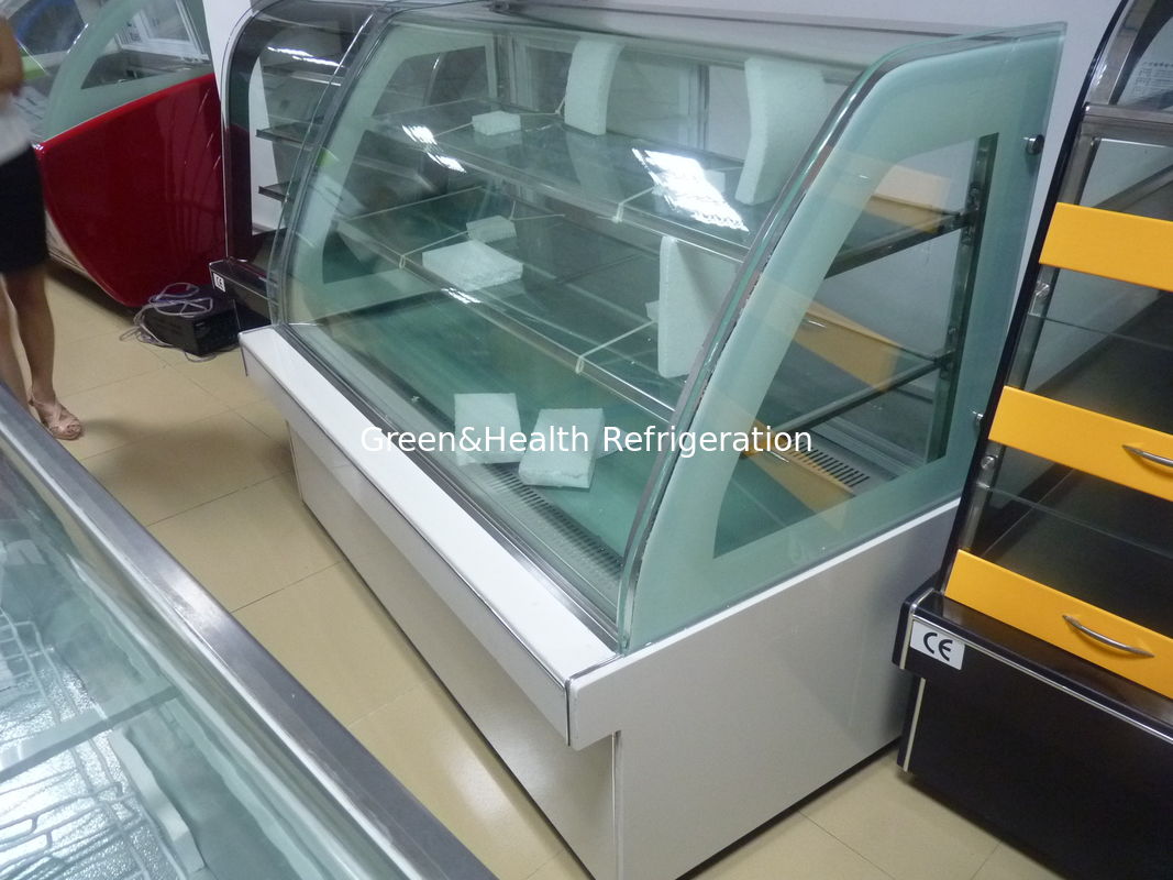 1.2m đến 2m Cake Display Glass Freezer Bakery Showcase Cho cửa hàng bánh mì
