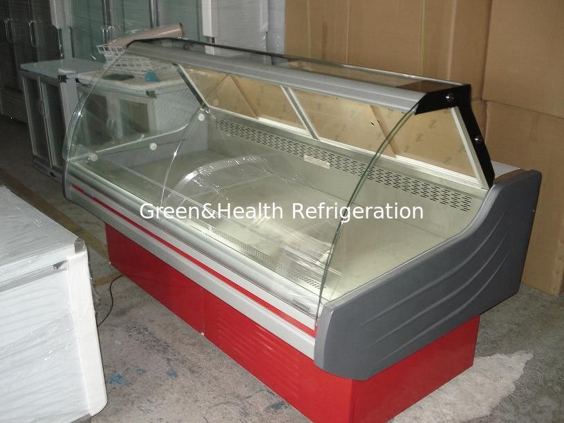 Cửa hàng mở màn hình máy làm mát R22 / R404a, bánh xe Tủ lạnh trưng bày bánh xe có đèn led