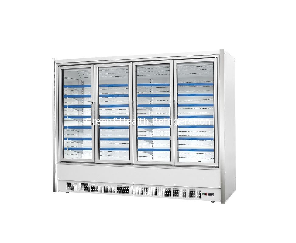 mở showcase chiller hiển thị nhiều tầng máy làm lạnh mở