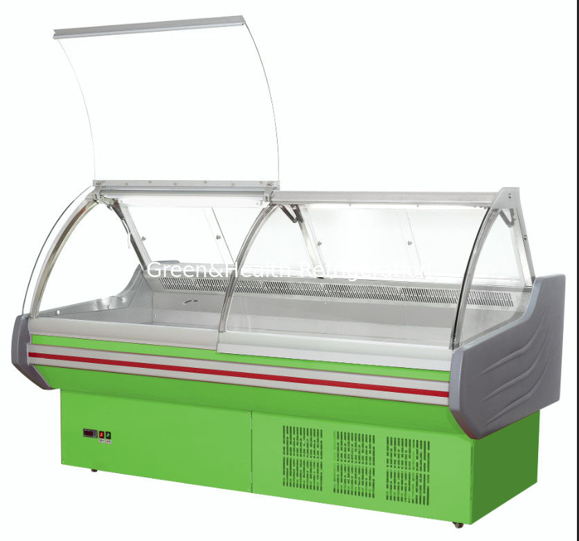 Cắm vào Loại hàng đầu Mở Thịt tươi Hiển thị Tủ lạnh Showcase 3000 * 1180 * 1310mm