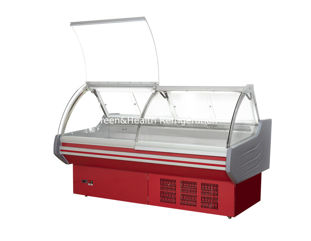 Cắm vào Loại hàng đầu Mở Thịt tươi Hiển thị Tủ lạnh Showcase 3000 * 1180 * 1310mm