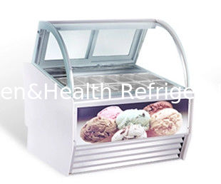 Đỏ Xanh Đen Màu Đen Curved cửa trượt Ice Cream hiển thị Tủ đông