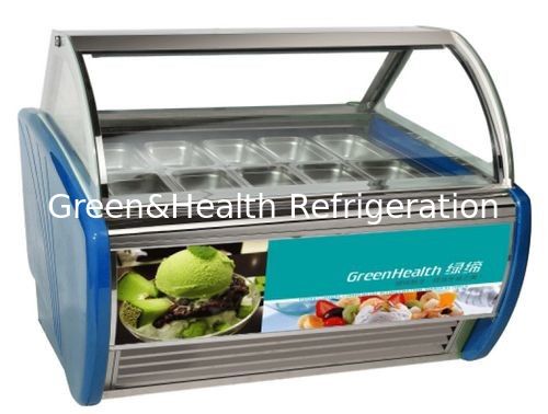 Kích thước chảo 325 * 176 * 100mm Thép không gỉ tùy chỉnh màn hình kem đông lạnh
