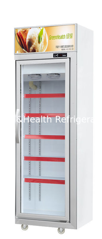 Tủ đông cửa thủy tinh thương mại với dung lượng 500L và máy nén Danfoss - Tủ lạnh hiển thị đông lạnh thẳng đứng với cửa thủy tinh gia cố ba lớp