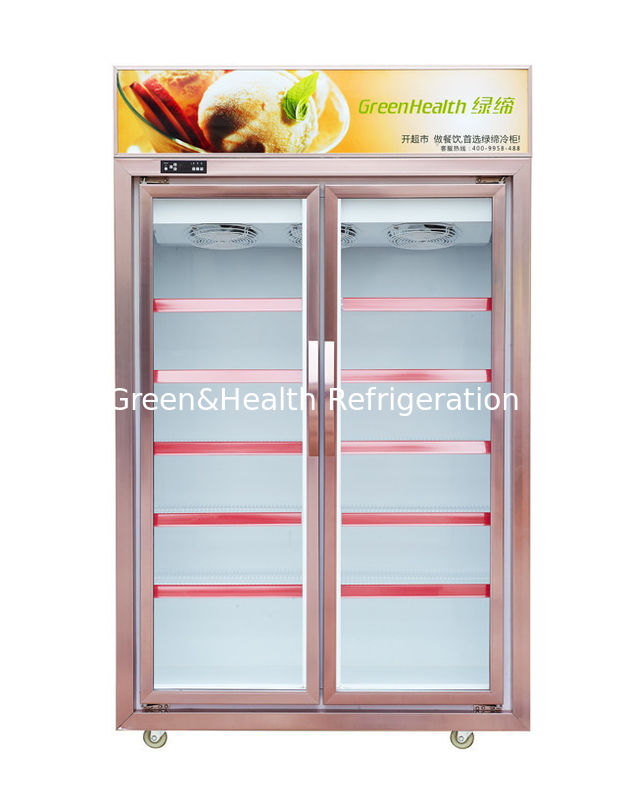 Tủ đông cửa thủy tinh thương mại với dung lượng 500L và máy nén Danfoss - Tủ lạnh hiển thị đông lạnh thẳng đứng với cửa thủy tinh gia cố ba lớp