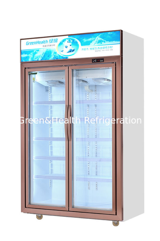 Tủ đông cửa thủy tinh thương mại với dung lượng 500L và máy nén Danfoss - Tủ lạnh hiển thị đông lạnh thẳng đứng với cửa thủy tinh gia cố ba lớp
