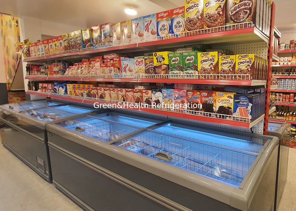Cửa trượt Siêu thị Tủ đông đảo kết hợp cho thịt