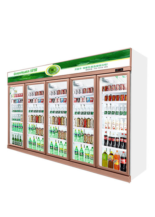 Mua sắm Máy làm mát đồ uống thương mại 5 Cửa kính Tủ lạnh Tủ đông Quạt làm mát Loại làm mát