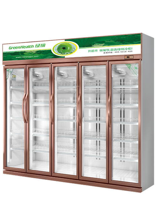 Mua sắm Máy làm mát đồ uống thương mại 5 Cửa kính Tủ lạnh Tủ đông Quạt làm mát Loại làm mát