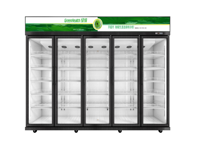 Mua sắm Máy làm mát đồ uống thương mại 5 Cửa kính Tủ lạnh Tủ đông Quạt làm mát Loại làm mát