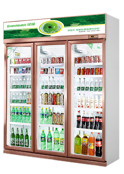 Tủ lạnh trưng bày đồ uống thương mại với 3 cửa