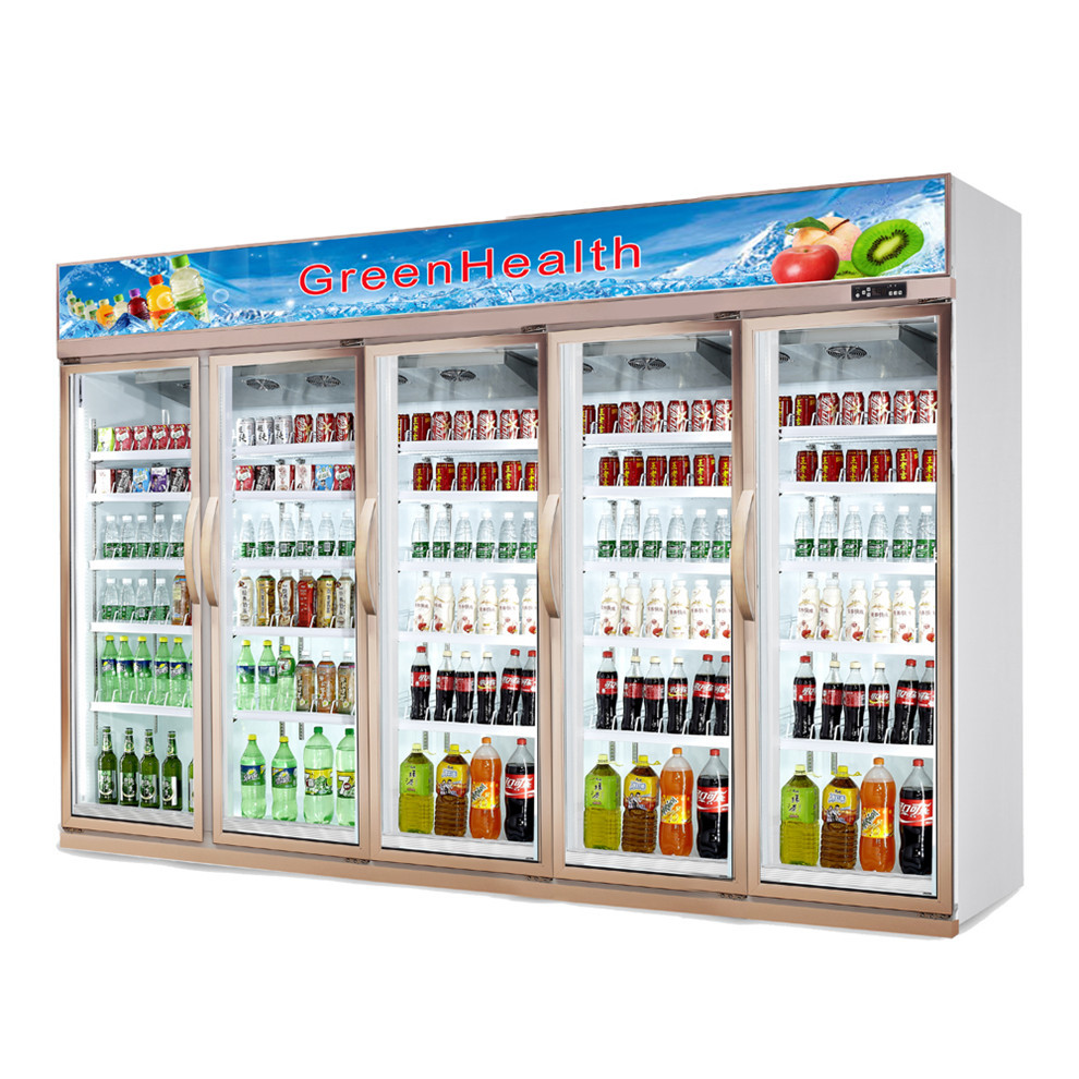 Cửa kính Upright thương mại nước giải khát Tủ lạnh cho siêu thị