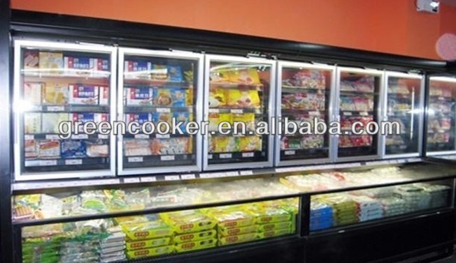 Tủ đông Frige kết hợp thương mại Sáu cửa 1600w cho siêu thị