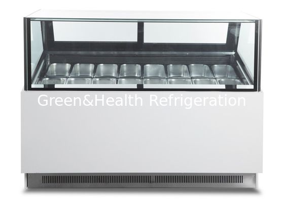 Kính vuông -22 độ Trưng bày kem trưng bày 16 hương vị cho Gelato