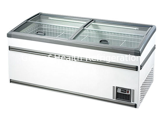 Quầy thịt đông lạnh 2.1M White Island Hiển thị tủ đông cho siêu thị