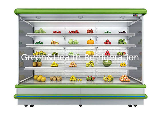 Máy làm lạnh mở Multideck bằng thép không gỉ 4 lớp 3000mm với rèm khí