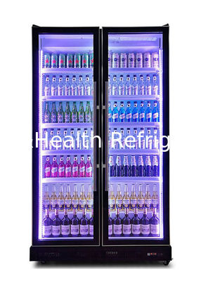 Khả năng lớn 800L/1200L cửa thủy tinh thương mại đồ uống hiển thị tủ lạnh với ba lớp cửa thủy tinh chống sương mù và hệ thống làm mát bằng không khí thông minh