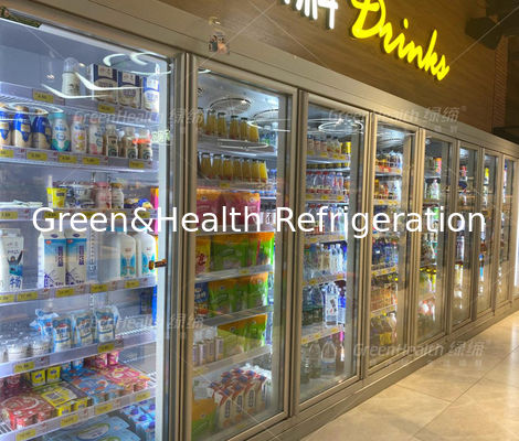 Siêu thị thời trang Cửa kính Đồ uống thương mại Tủ lạnh Máy làm mát bia