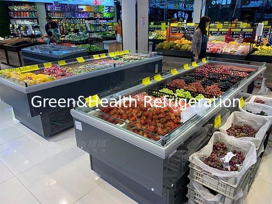 Loại mở hàng đầu Hiển thị Máy làm lạnh rau quả và trái cây nằm ngang thương mại