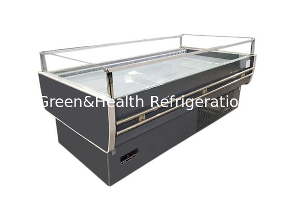 Flat Top Open Siêu thị Đảo Tủ đông trưng bày thịt thương mại Tủ lạnh có đèn LED