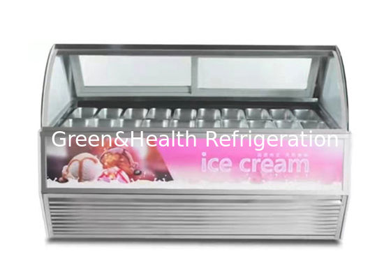 Cửa hàng Gelato Tủ đông trưng bày kem thương mại với chảo tùy chỉnh