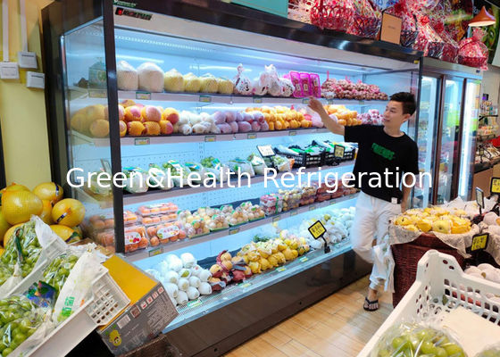 Tủ đông hiển thị thương mại có độ ồn thấp 3600W Multideck Mở Đồ uống Hiển thị sữa Tủ lạnh cho cửa hàng