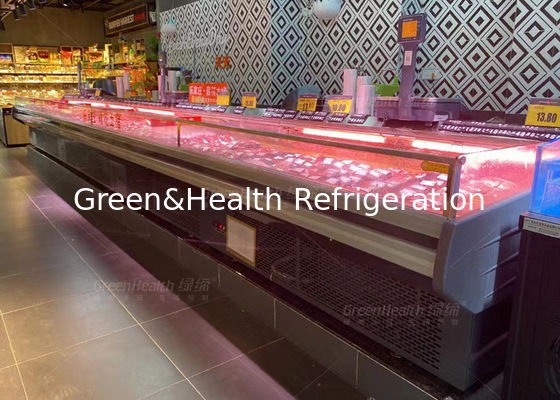 Tủ đông trưng bày thịt bò tươi ở nhiệt độ đơn cho cửa hàng thịt