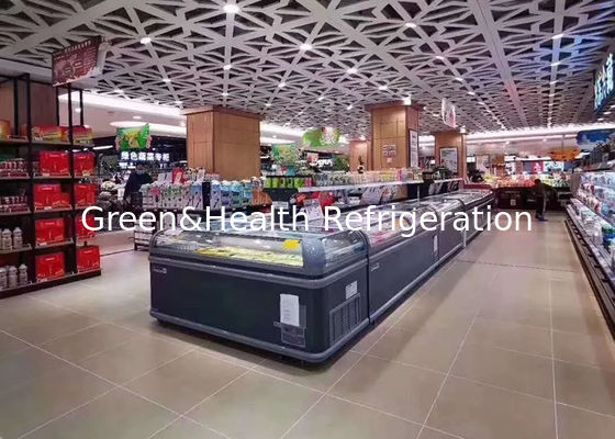 Island Ice Cream Trưng bày thương mại Tủ đông rã đông miễn phí