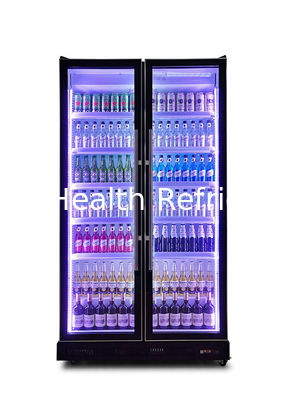 R290a Tủ lạnh hai cửa Cửa kính Máy làm mát rượu và đồ uống cho quầy bar