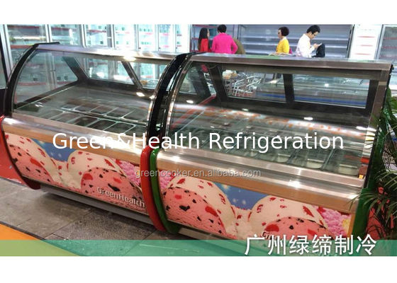 Tủ trưng bày kem 1880W 20 Pans Tủ đông Ice Popsicle Tủ trưng bày ngực