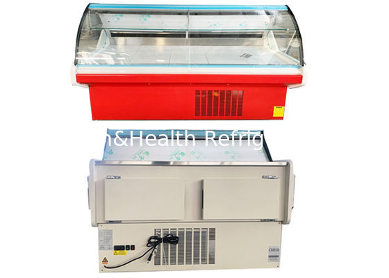 R404a 2M Tủ lạnh trưng bày Deli Tủ trưng bày thịt bằng kính cong
