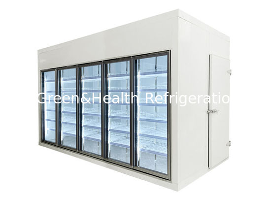 8500L Walk In Cooler Blast Freezer Tủ lạnh siêu thị Với cửa kính