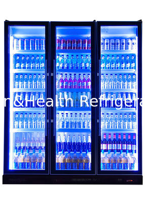 Điều khiển kỹ thuật số Commercial Display Freezer Multi Glass Door Dazzle Black Display Cooler