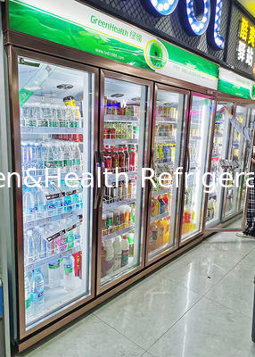 748L cửa thủy tinh tủ lạnh đồ uống thiết bị làm lạnh quạt làm mát