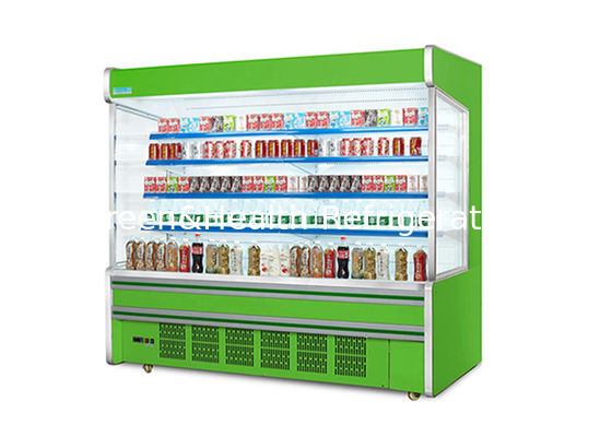 Máy làm mát mở nhiều tầng thép không gỉ với rèm cửa đêm tiết kiệm năng lượng và tháo đông thông minh tự động cho siêu thị