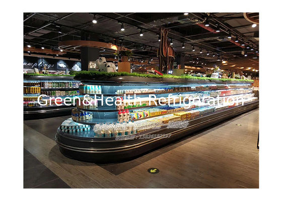 Thương mại đa sàn đảo tròn mở tủ lạnh tủ lạnh cho siêu thị