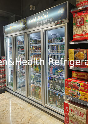 Tủ lạnh kính hiển thị thẳng đứng hai cửa cho thị trường nhỏ