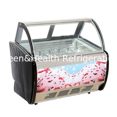 12 Pans Màu xám Ý Gelato hiển thị Tủ đông cho cửa hàng kem