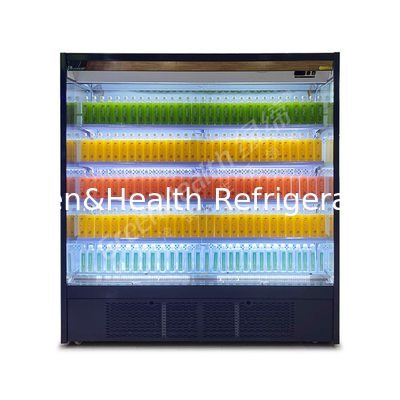 2°C-8°C Đèn LED đồ uống trái cây Multi-deck Open Display Chiller With Night Curtain