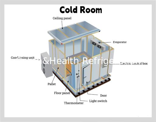 PU Panel Thực phẩm phòng lưu trữ lạnh Nhà hàng Nhà bếp thương mại Đi bộ trong tủ đông