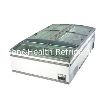 Màu trắng thương mại tủ lạnh hộp đông với cửa bên cho siêu thị