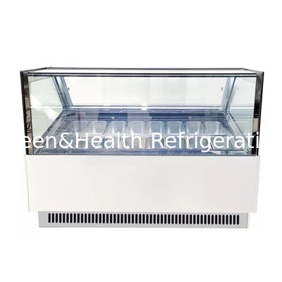 Thiết kế không sương giá -16-22C thủy tinh đậm chất Ice Cream Display Freezer