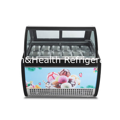 12 hương vị 2 hàng Thép không gỉ Thợ nướng Quảng cáo kem Tủ đông