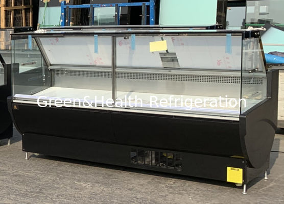 Quảng trường kính hiển thị Deli hiển thị tủ lạnh với cửa mở phạm vi nhiệt độ 2-6 ° C và hiệu suất